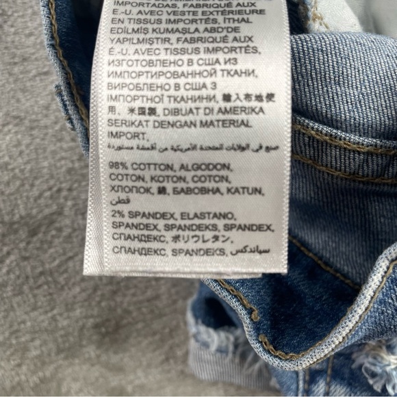 Bebe Classic Blue Distressed Ripped Jean Shorts Size 28 - Picture 6 of 9